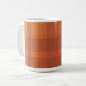Rustikaler Orange Herbst Karierter Tartan Kaffeetasse (Vorderseite Links)