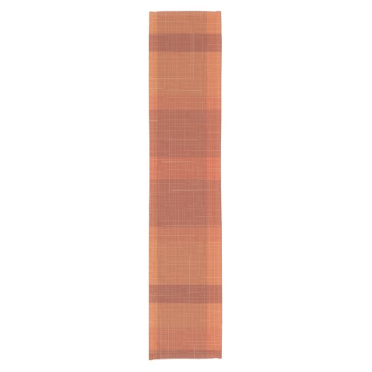 Rustikaler Orange Herbst Karierter Tartan Kurzer Tischläufer (Vorderseite)