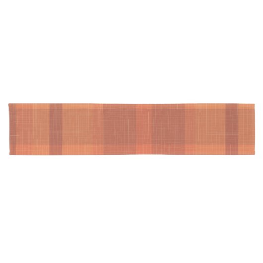Rustikaler Orange Herbst Karierter Tartan Kurzer Tischläufer (Horizontal)