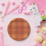 Rustikaler Orange Herbst Karierter Tartan Pappteller<br><div class="desc">Rustikaler Orange Herbst Karierter Tartan</div>