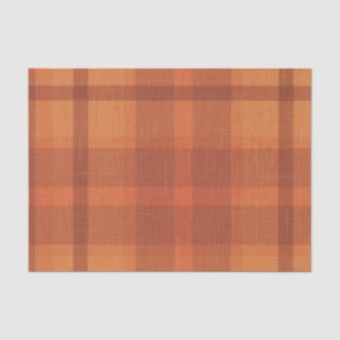 Rustikaler Orange Herbst Karierter Tartan Seidenpapier