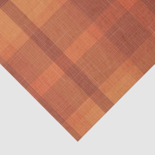Rustikaler Orange Herbst Karierter Tartan Seidenpapier (Ausschnitt)