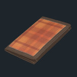 Rustikaler Orange Herbst Karierter Tartan Tri-fold Geldbeutel<br><div class="desc">Rustikaler Orange Herbst Karierter Tartan</div>