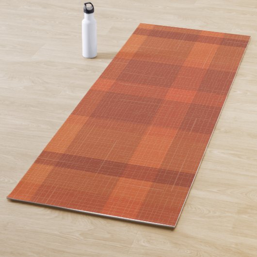 Rustikaler Orange Herbst Karierter Tartan Yogamatte (Beispiel)