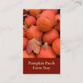 Rustikaler Orange Pumpkin Visitenkarte (Vorderseite)