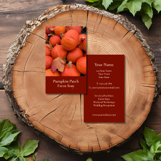Rustikaler Orange Pumpkin Visitenkarte