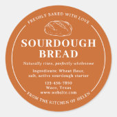 Rustikaler Orange Sourdough Bakery Brot Sticker (Vorderseite)