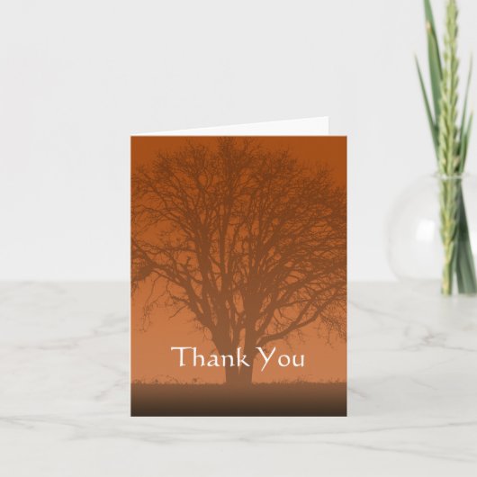 Rustikaler Orangenbaum des Lebens Dankeschön Dankeskarte (Vorderseite)