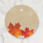 Rustikaler Orangenfall in Blätter der Liebe Herbst Geschenkanhänger (Rückseite)