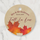 Rustikaler Orangenfall in Blätter der Liebe Herbst Geschenkanhänger (Vorderseite)