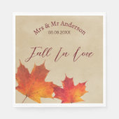 Rustikaler Orangenfall in Blätter der Liebe Herbst Serviette (Vorderseite)