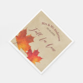 Rustikaler Orangenfall in Blätter der Liebe Herbst Serviette (Ecke)
