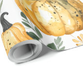 Rustikaler Orangenkürbis Herbst Geschenkpapier (Rolleneckpunkt)