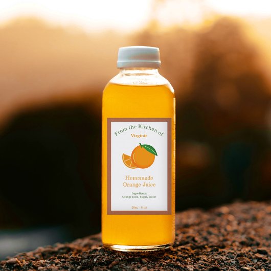 Rustikaler Orangensaftkleber Weinetikett