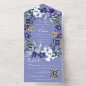 Rustikaler Orchideenschrei Periwinkle QR Code All In One Einladung (Innen Boden)