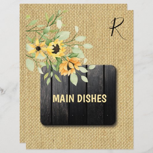 Rustikaler Organisator des Rezeptes (Vorne/Hinten)