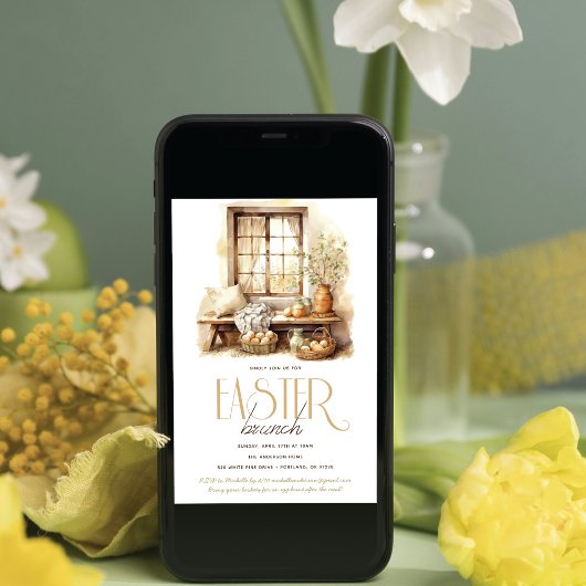 Rustikaler Osterbrunch Einladung