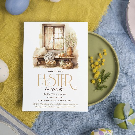 Rustikaler Osterbrunch Einladung