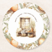 Rustikaler Ostergebirge Runder Pappuntersetzer (Vorderseite)