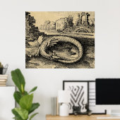 Rustikaler Ouroboros Dragon Poster (Heimbüro)