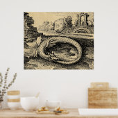 Rustikaler Ouroboros Dragon Poster (Küche)