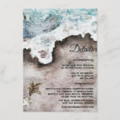 Rustikaler Ozean | Angaben zur Beach-Hochzeit in U Begleitkarte (Vorderseite)