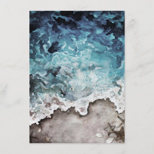 Rustikaler Ozean | Angaben zur Beach-Hochzeit in U Begleitkarte (Rückseite)