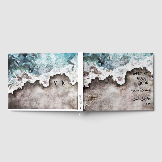 Rustikaler Ozean | Beach Hochzeit in Urlaubsort Gästebuch (Voll)