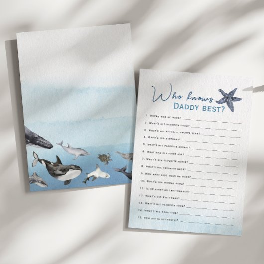 Rustikaler Ozean, der die Daddy Baby Shower Game C Einladung