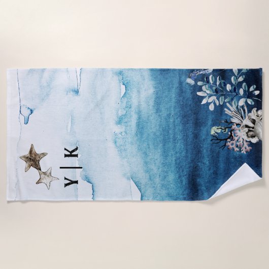 Rustikaler Ozean | Starfish Strandtuch (Vorderseite)