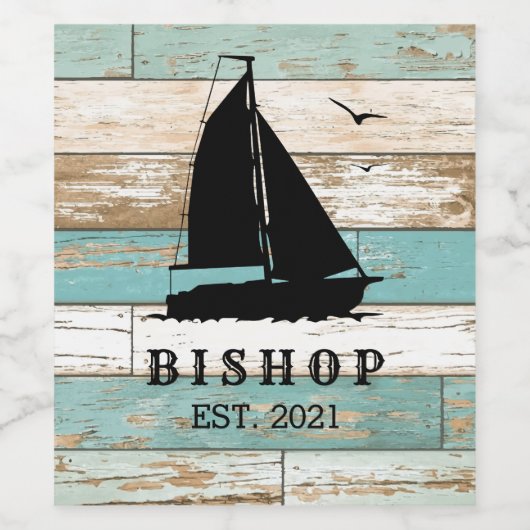 Rustikaler Ozean Weinetikett (Einzelnes Label)