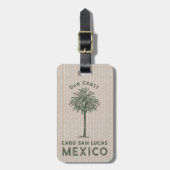 Rustikaler Palmenbaum Gepäckanhänger (Vorderseite vertikal)