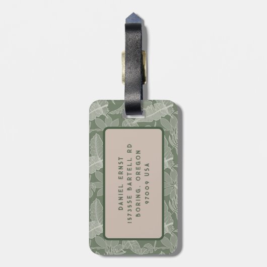 Rustikaler Palmenbaum Gepäckanhänger (Rückseite vertikal)