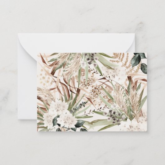 rustikaler Pampas eucalyptus Save the Date Mitteilungskarte (Rückseite)