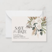rustikaler Pampas eucalyptus Save the Date Mitteilungskarte (Vorderseite)