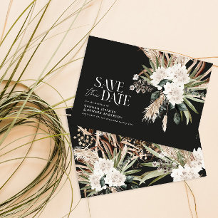 rustikaler Pampas eucalyptus Save the Date Mitteilungskarte