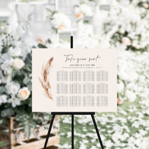 Rustikaler Pampasgras-Botanischer Hochzeitsplan Poster