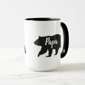 Rustikaler Papa-Bär, einfach schwarz und weiß Tasse (VorderseiteRechts)