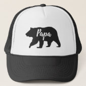 Rustikaler Papa-Bär, einfach schwarz und weiß Truckerkappe (Vorderseite)