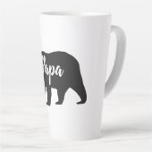 Rustikaler Papayebär einfache Schwarz-Weiß-Typogra Milchtasse (Rechte Ecke)