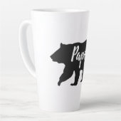 Rustikaler Papayebär einfache Schwarz-Weiß-Typogra Milchtasse (Linke Ecke)