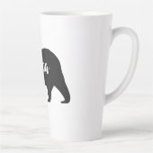 Rustikaler Papayebär einfache Schwarz-Weiß-Typogra Milchtasse (Rechts)