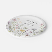 Rustikaler Papier-Teller mit Wildblumen Pappteller (Schrägansicht)