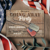 Rustikaler Party-Militärhund markiert die US-Flagg Einladung