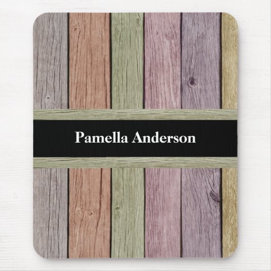 Rustikaler Pastellholzplank, benutzerdefinierbarer Mousepad (Vorne)