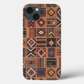 Rustikaler Patchwork-Kilim-Geometrie-Teppich Case-Mate iPhone Hülle (Rückseite)