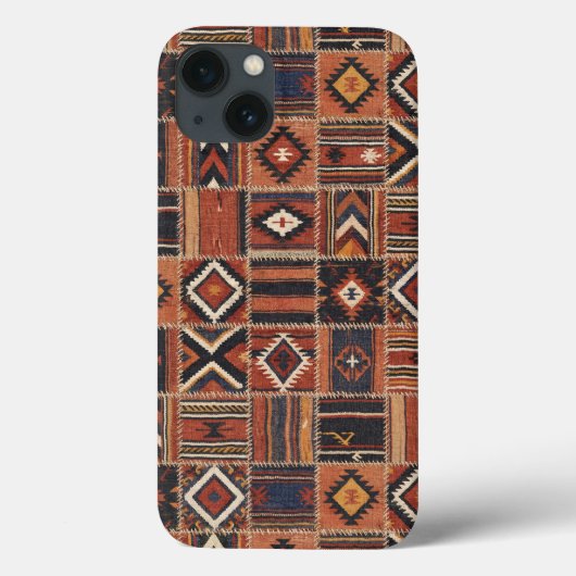 Rustikaler Patchwork-Kilim-Geometrie-Teppich Case-Mate iPhone Hülle (Rückseite)