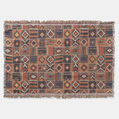 Rustikaler Patchwork-Kilim-Geometrie-Teppich Decke (Vorderseite)