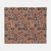 Rustikaler Patchwork-Kilim-Geometrie-Teppich Fleecedecke (Vorderseite (Horizontal))