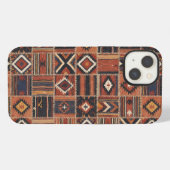 Rustikaler Patchwork-Kilim-Geometrie-Teppich iPhone Hülle (Rückseite (Horizontal))